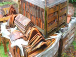 Yard stored tiles in the New Forest from Harris Roofing Limited.