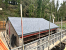 Canadian Glyndyne Slate roof with clay ridge tile in the New Forest by Harris Roofing Limited