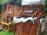 Yard stored tiles in the New Forest from Harris Roofing Limited.