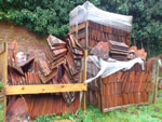 Yard stored tiles in the New Forest from Harris Roofing Limited.