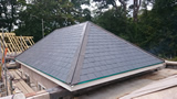 Slate tiles and lead work on premium house refurbishment