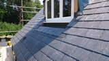 Slate tiles and lead work on premium house refurbishment
