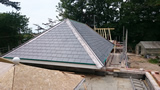 Slate tiles and lead work on premium house refurbishment