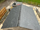 Canadian Glyndyne Slate roof with clay ridge tile in the New Forest by Harris Roofing Limited
