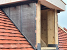 Lead cheeks and lead work, new dormer roof and roofing fitted to new build house